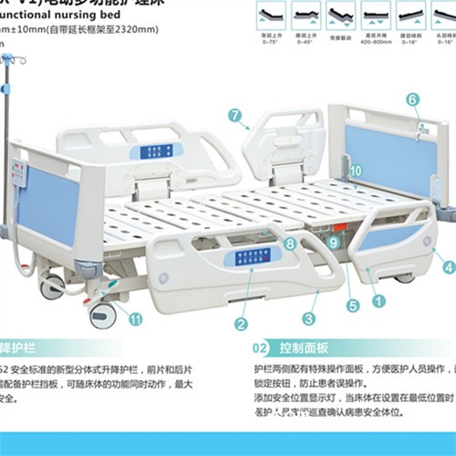護理病床 帶輸液架電動護理病床
