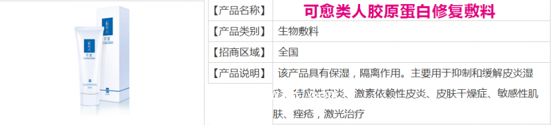 可愈類人膠原蛋白修復敷料
