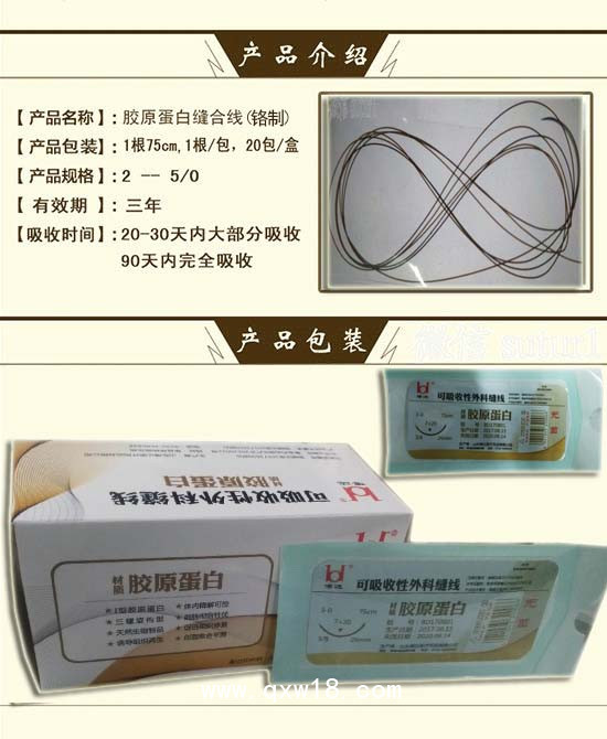 棕色膠原蛋白縫合線