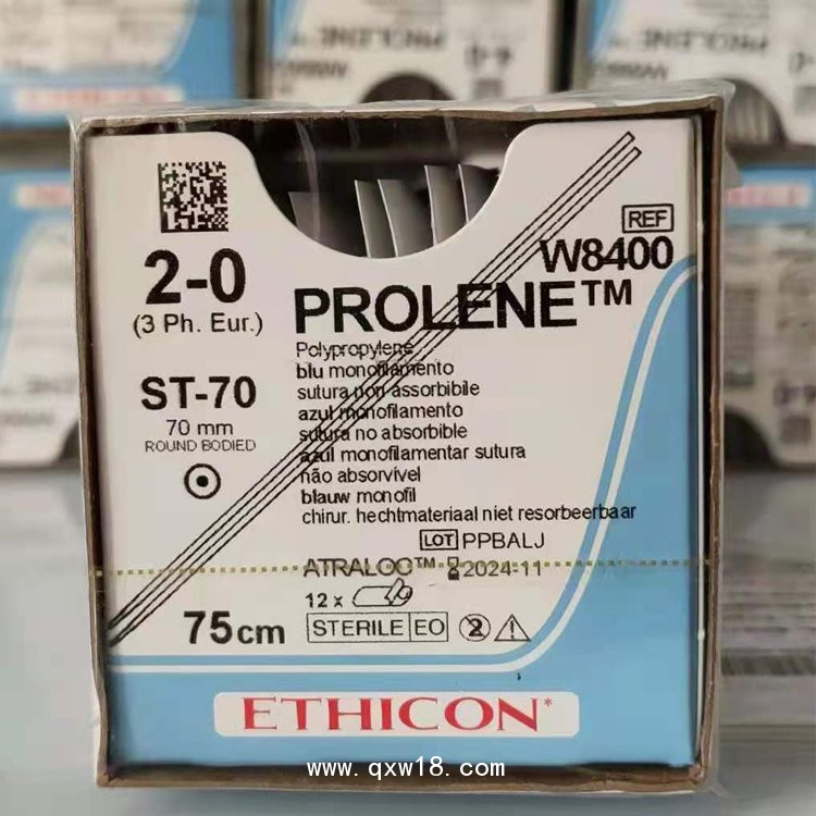 強生不可吸收性縫合線帶針W8400