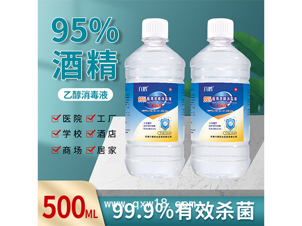 95%酒精消毒液 500ML家用便攜學校超市工廠安檢