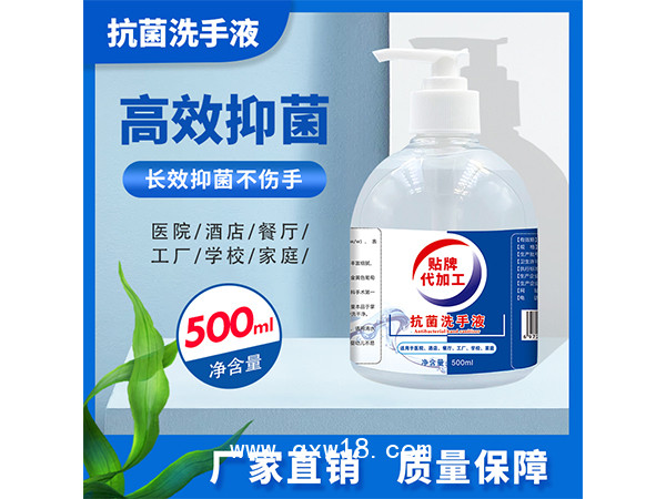 500ml消毒酒精抗菌洗手液 貼牌
