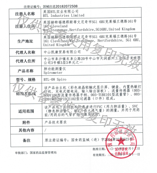 英國(guó)BTL便攜式肺功能儀