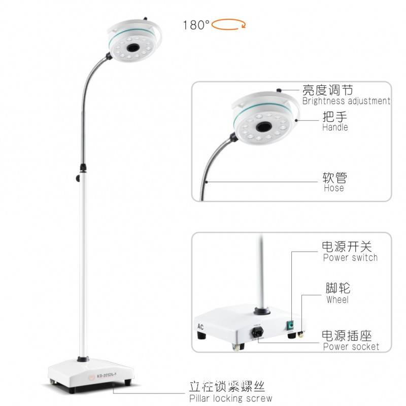 12孔移動LED牙科口腔門診整容紋身寵物手術輔助照明燈