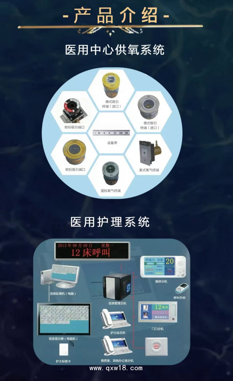 中心供氧管道、中心制氧機(jī)、設(shè)備帶呼叫系統(tǒng)