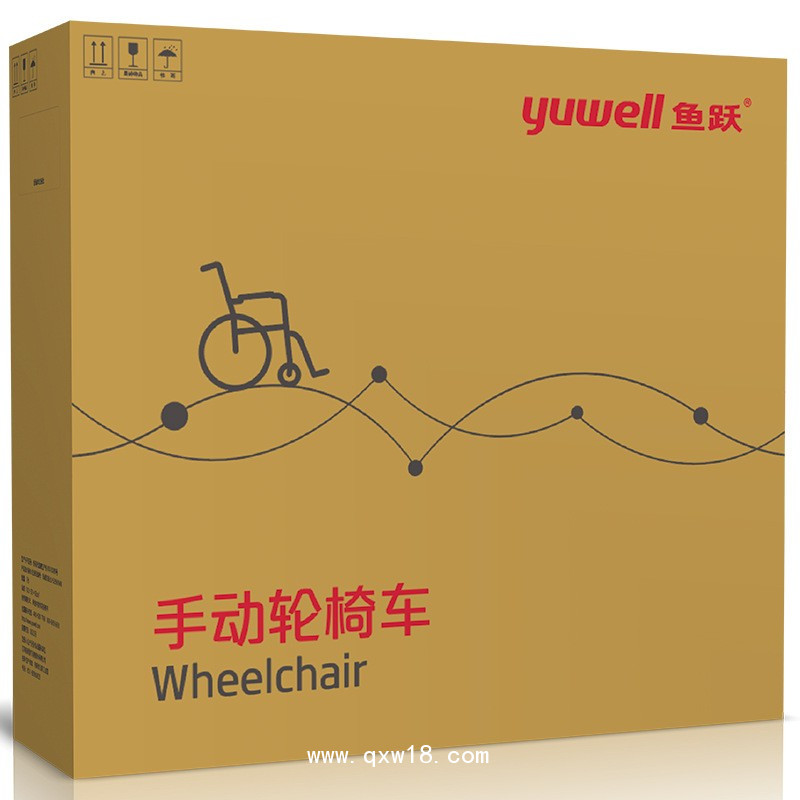 魚躍輪椅車H051可折疊輕便手動(dòng)鋼管軟座老人病人代步車減震充