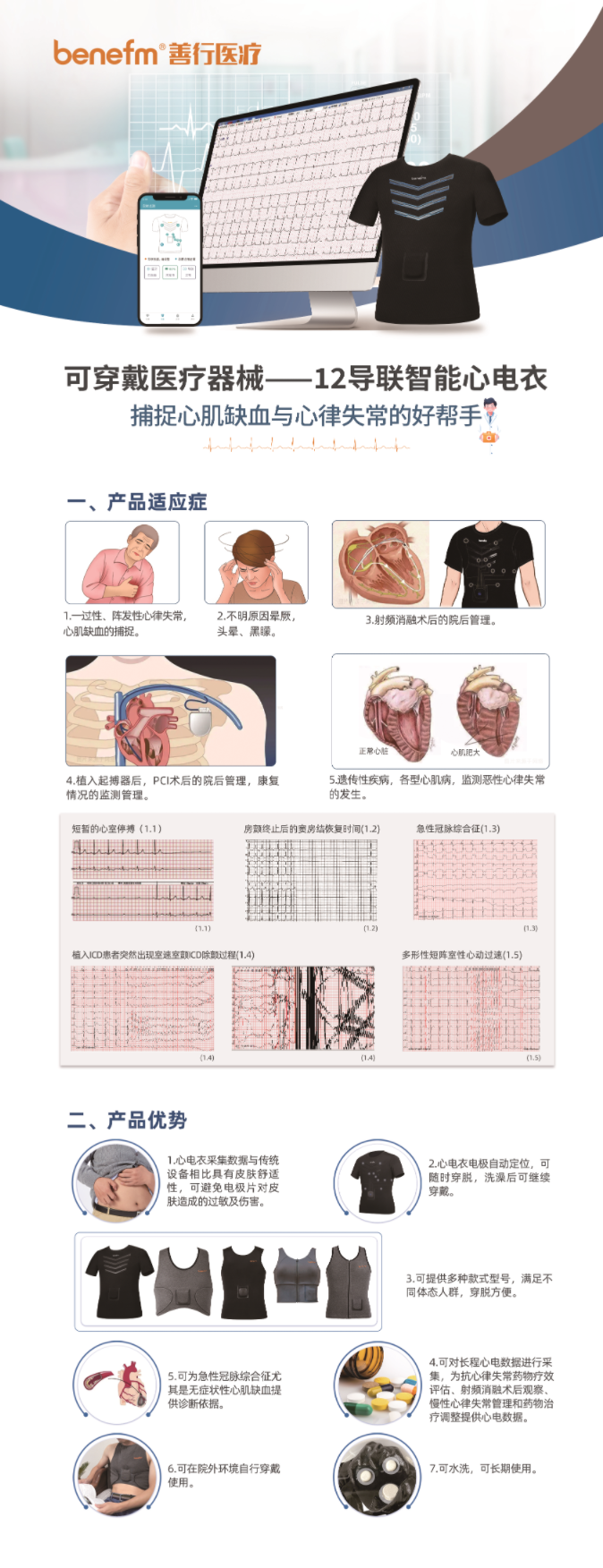 無(wú)線動(dòng)態(tài)心電記錄儀（智能心電衣）